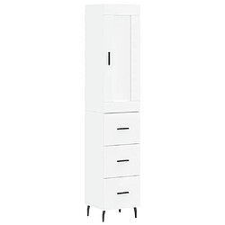 vidaXL Buffet haut Blanc 34,5x34x180 cm Bois d'ingénierie