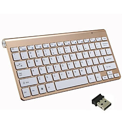 2.4G sans fil clavier et souris Mini multimédia clavier souris ensemble combiné pour ordinateur portable ordinateur portable Gold