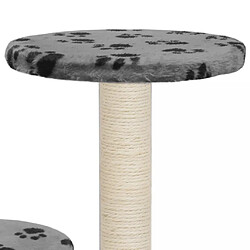 Helloshop26 Arbre à chat griffoir grattoir niche jouet animaux peluché en sisal 60 cm gris motif de pattes 3702168 pas cher