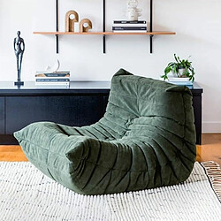 SoftEva Sans assemblage moderne ergonomique Bean Bag chaise velours côtelé plancher lounge chair Vert