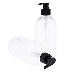 Distributeur De Shampooing De Bouteille De Lotion Vide De 2 Pièces 500 Ml Pompe Noire Rechargeable pas cher