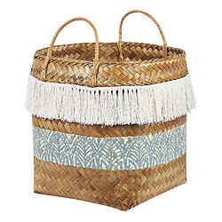 Beliani Panier en bambou teinte naturelle 40x40 cm MESUJI