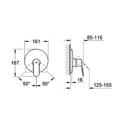 GROHE Eurosmart Cosmopolitan Façade mitigeur encastré Douche 19383000 (Import Allemagne)