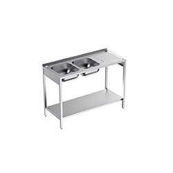 Plonge Inox avec Bâti et Etagère Profondeur 500 Egouttoir Droite - Distform