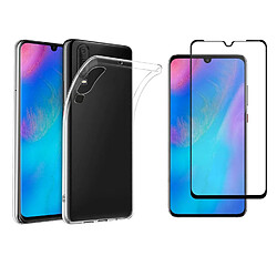 Xeptio Huawei P30 LITE verre trempé protection écran vitre Full cover noir ET coque transparente