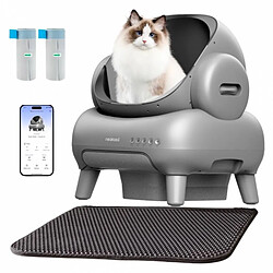 NEAKASA Litière automatique pour grands chats - Grande ouverture - Noir