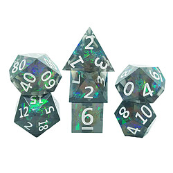 Avis 7 Pièces / Ensemble DND MTG RPG Jeu Polyédrique Dés D4 D6 D8 D10 D12 D20 Vert Foncé