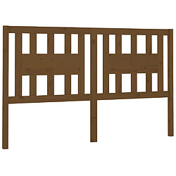 vidaXL Tête de lit Marron miel 126x4x100 cm Bois massif de pin