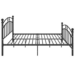 Avis vidaXL Cadre de lit sans matelas noir métal 140x200 cm