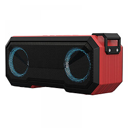 General Haut-parleur Bluetooth portable, haut-parleur étanche IPX7 sans fil avec caisson de basses, volume plus fort de 16 W, temps de lecture plus long, Bluetooth 5.0, lumière RVB ambiante, temps de lecture de 12 heures (rouge)