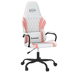 vidaXL Chaise de jeu Blanc et rose Similicuir