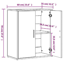 vidaXL Buffet noir 60x31x70 cm bois d'ingénierie pas cher