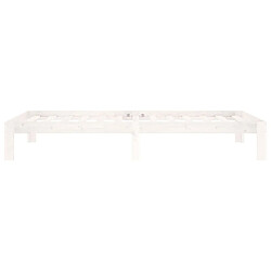 Maison Chic Lit adulte - Lit simple Cadre de lit,Structure du lit Contemporain Blanc Bois de pin massif 100x200 cm -MN31666 pas cher