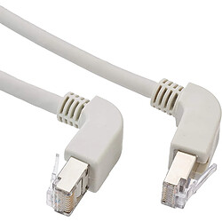 DeLOCK - Patch-Kabel - RJ-45 (M) nach oben gewinkelt bis RJ-45 (M) nach unten gewinkelt - 2,0m - SF/UTP - CAT 5e - geschirmt, halogenfrei - Grau (85854)