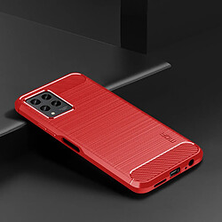 Coque en TPU MOFI surface brossée, anti-chutte, texture fibre de carbone pour votre T-Mobile Revvl 6 Pro 5G - rouge