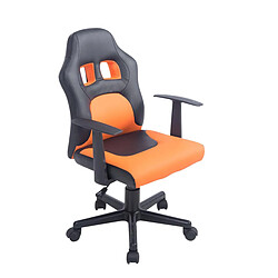 Decoshop26 Fauteuil chaise de bureau pour enfant en synthétique orange hauteur réglable BUR10186