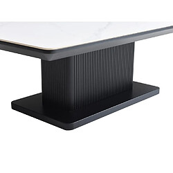 Acheter Vente-Unique Table basse en céramique et MDF - Effet marbre blanc et Noir - LAOMINIA