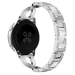 Acheter Bracelet en métal forme x décor strass alliage de zinc argent pour votre Samsung Galaxy Watch Active SM-R500