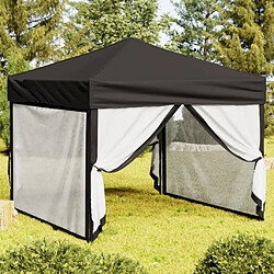 vidaXL Tente de réception pliable avec parois Noir 3x3 m