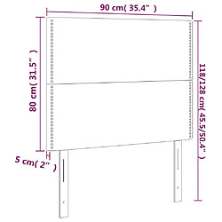 vidaXL Têtes de lit 2 pcs Gris 90x5x78/88 cm Similicuir pas cher