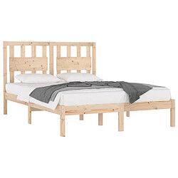 Avis Maison Chic Lit Moderne Chambre - Cadre/structure de lit pour adulte Bois de pin massif 140x190 cm -MN55056