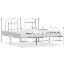 Maison Chic Lit adulte - Lit simple Cadre de lit métal avec tête de lit/pied de lit,Structure du lit Contemporain pour chambre blanc 180x200cm -MN95580