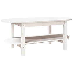 Maison Chic Table basse pour salon | Table à café Blanc 110x55x45 cm Bois massif de pin -GKD36686