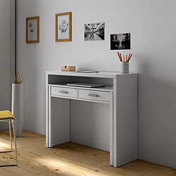 Dansmamaison Console bureau extensible Blanc - NIAL