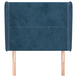 Avis Maison Chic Tête de lit scandinave avec oreilles,meuble de chambre Bleu foncé 93x23x118/128 cm Velours -MN98535