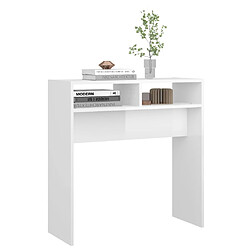 Avis vidaXL Table console Blanc brillant 78x30x80 cm Aggloméré