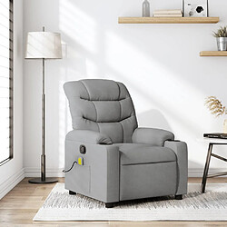 vidaXL Fauteuil de massage inclinable Gris clair Tissu