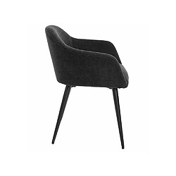 Vente-Unique Lot de 2 chaises BIBO - avec accoudoirs - Effet velours & métal - Noir pas cher