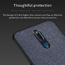 Wewoo Coque Rigide Housse de protection en tissu PU épissage antichoc pour OPPO F11 Pro bleu pas cher