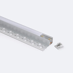 Ledkia Profilé Aluminium Intégration dans Plâtre/Placo pour Rubans LED Jusqu'à 8 mm 2 m