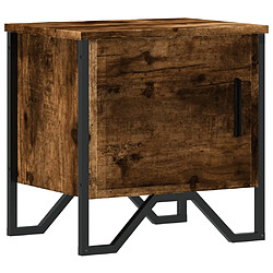 vidaXL Table de chevet chêne fumé 40x30x40 cm bois d'ingénierie