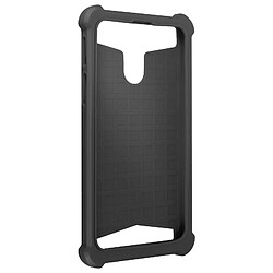 Avizar Coque Téléphone 4.7'' à 5'' Silicone Gel Coin Bumper Dos Effet Cuir Noir Et Doré