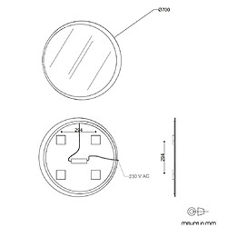 Acheter Kiamami Valentina MIROIR ROND POUR SALLE DE BAIN AVEC DIAMÈTRE CM 70 RETROÉCLAIRÉ À LED MODERNE