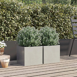 Avis Maison Chic Lot de 2 Jardinières,Bac à fleurs - pot de fleur argenté 32x30x29 cm acier inoxydable -GKD87750