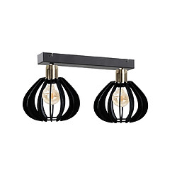 Lumière Gemma Twin Plafonnier Spot Noir, Or, 50cm, 2x E27