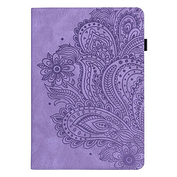 Etui en PU motif fleur avec support et porte-cartes violet pour votre Xiaomi Pad 5/Pad 5 Pro