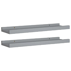 vidaXL Étagères à rebord pour cadre photo 2 pcs Gris 40x9x3 cm MDF