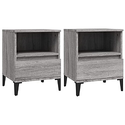 Maison Chic Lot de 2 Tables de chevet - Tables de Nuit Sonoma gris 40x35x50 cm