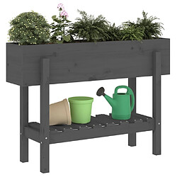 Avis Maison Chic Jardinière,Lit surélevé de jardin - Bac à fleurs - pot de fleur gris 101x30x69 cm bois de pin massif -GKD14182