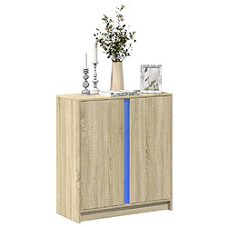 vidaXL Buffet avec LED chêne sonoma 77x34x85 cm bois d'ingénierie