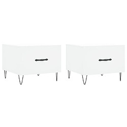 Maison Chic Lot de 2 Tables basses,Table Console pour salon blanc 50x50x40 cm bois d'ingénierie -MN91199