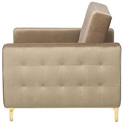 Beliani Fauteuil ABERDEEN Velours Beige sable pas cher