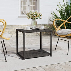 Maison Chic Table d'appoint | Table Basse noir 55x45x49 cm résine tressée -GKD38722