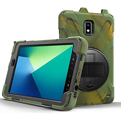 Acheter Coque en TPU combo en forme de X avec béquille, dragonne et dragonne camouflage pour votre Samsung Galaxy Tab Active 2 8.0 T395/T390