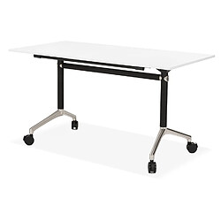 Acheter Alterego Bureau pliable 'FLEXO' blanc sur roulettes - 140x70 cm