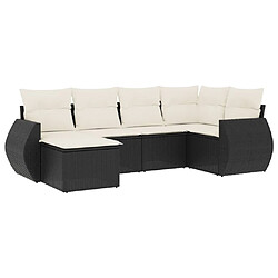 Maison Chic Salon de jardin 6 pcs avec coussins | Ensemble de Table et chaises | Mobilier d'Extérieur noir résine tressée -GKD23354